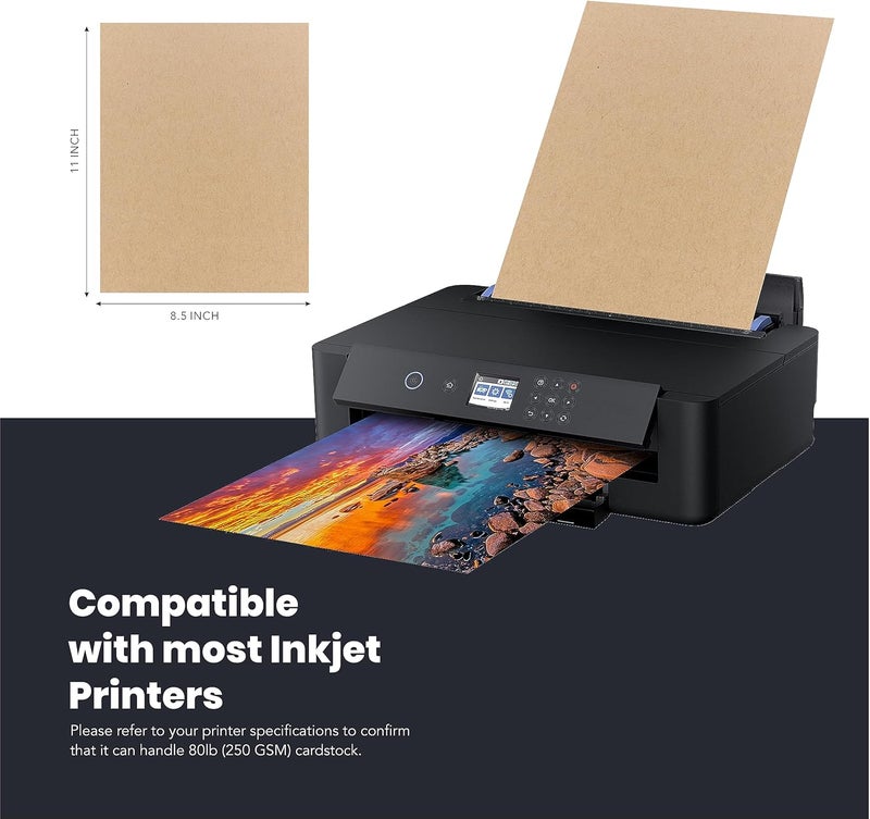 BearBoss Kraft Cardstock Thick Paper 50 Sheets, 8.5" x 11" Heavyweight 92lb Cover Card Stock for Crafts and DIY Cards Making - Image 3